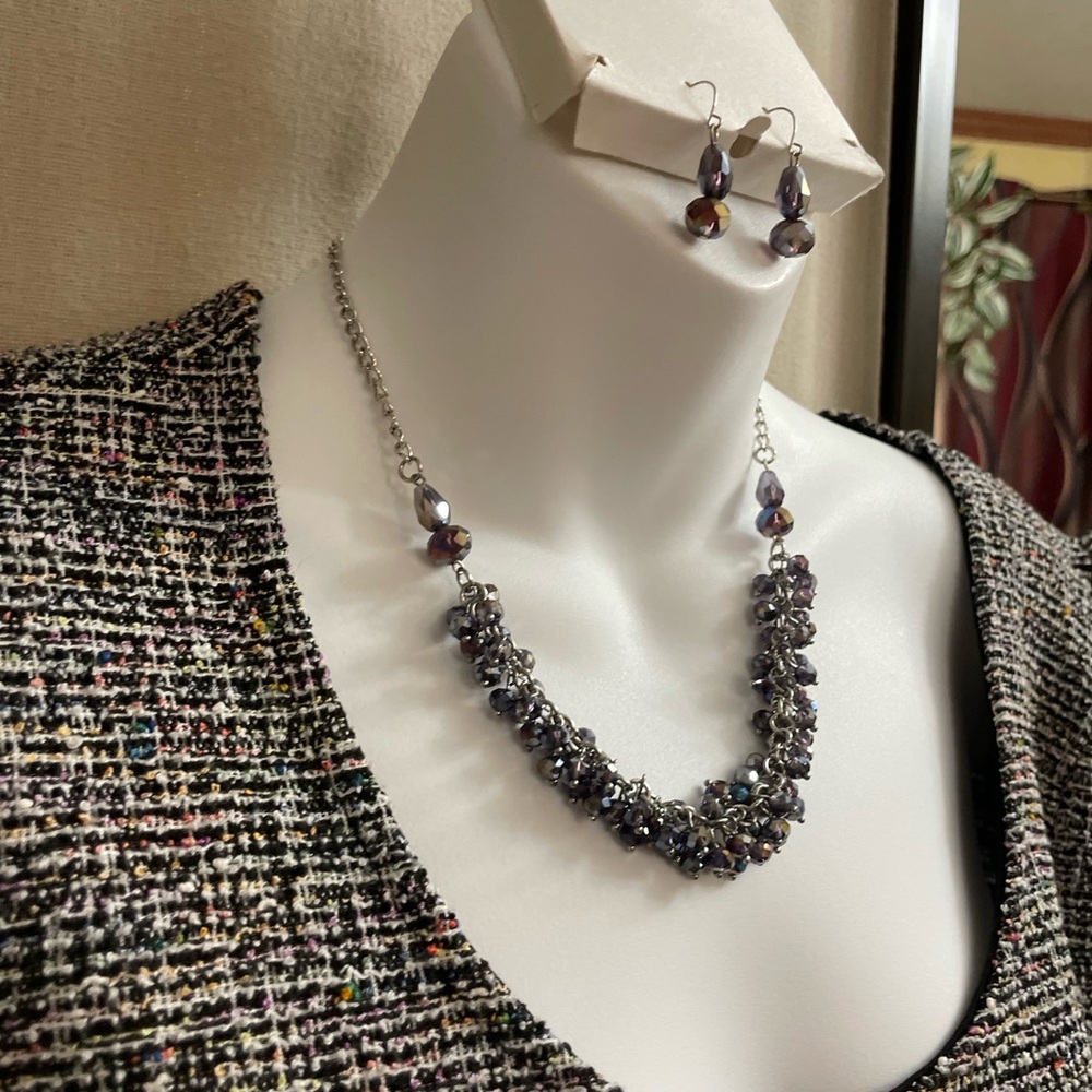 Elegant Beaded Necklace and Earring Set. NWOT
